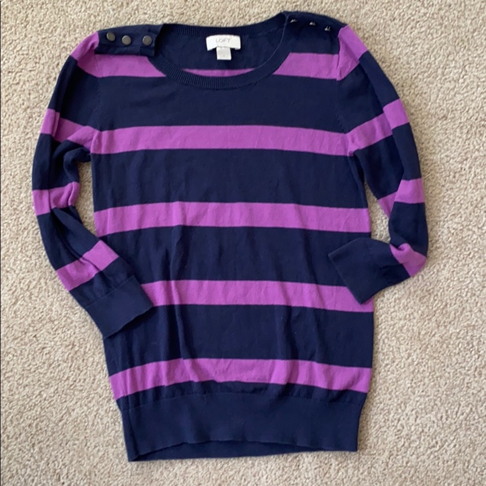 Loft striped sweater small